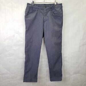Lululemon ABC Pant Skinny Tech Men's 33 X 27 Blue Chambray Woven Stretch LM5983S